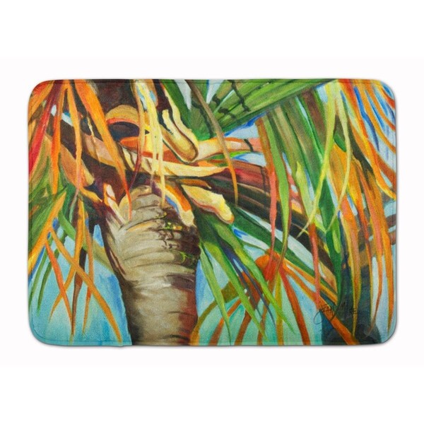 Jensendistributionservices Orange Top Palm Tree Machine Washable Memory Foam Mat MI2550630 - main